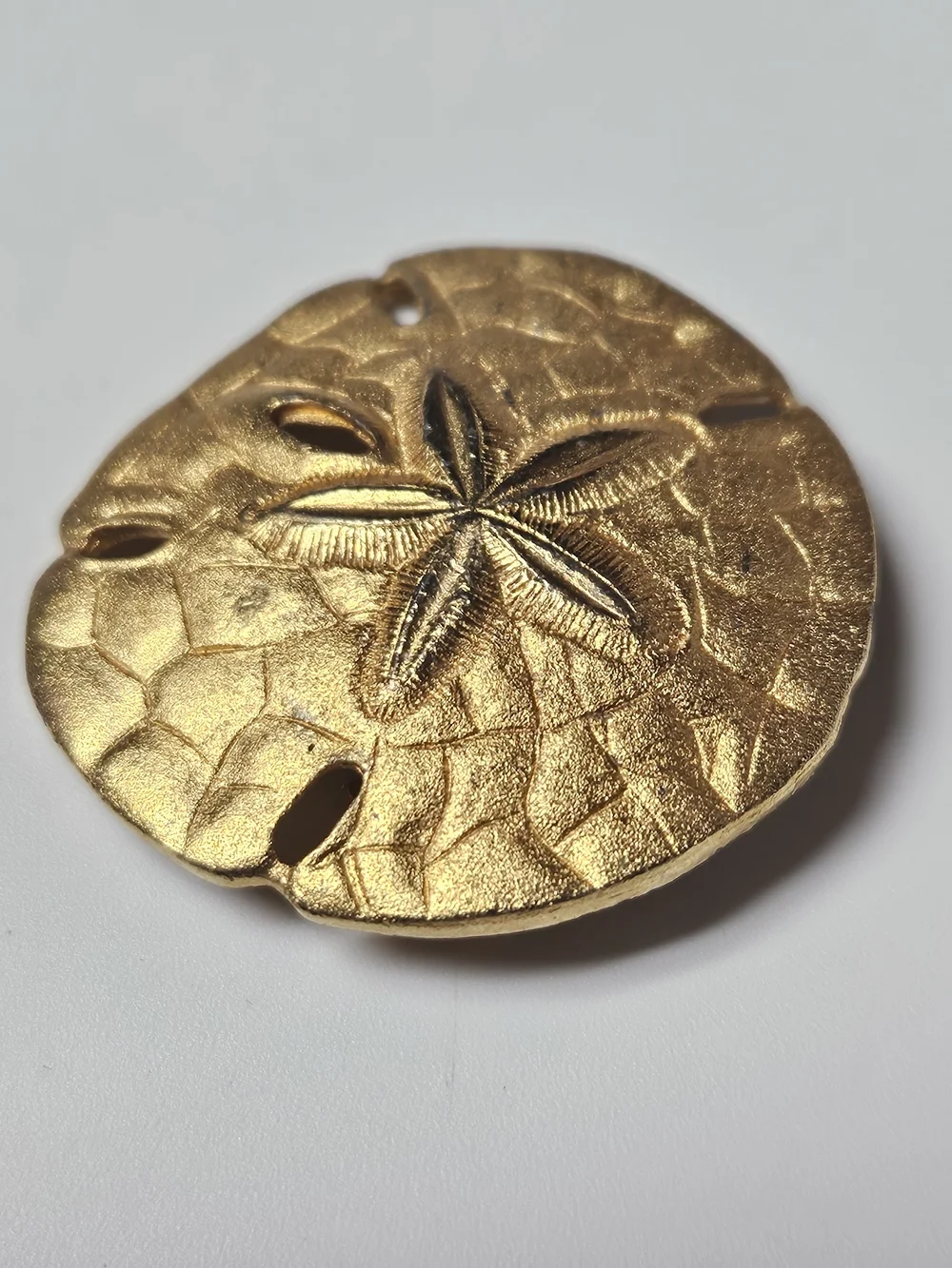 Large Gold Sand Dollar Brooch